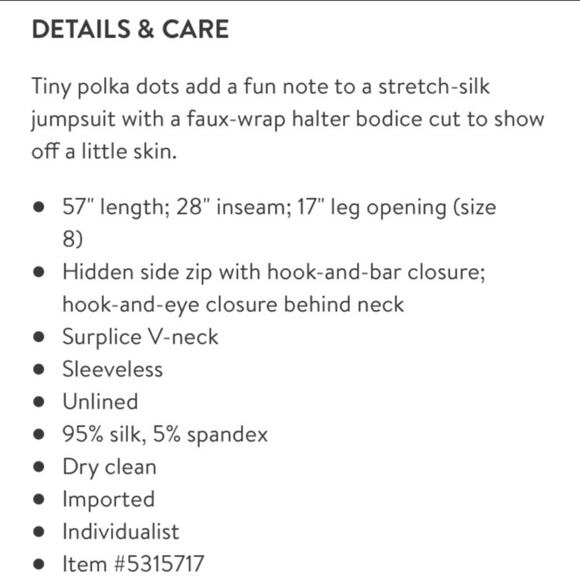 Diane Von Furstenberg polka dot halter jumpsuit - Picture 8 of 8